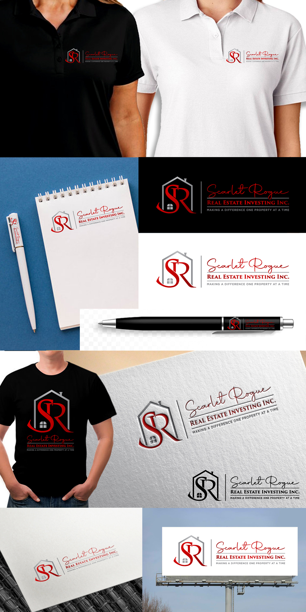 Logo Design by Rueell Artss for Scarlet Rogue Real Estate Investing Inc  | Design #28841578