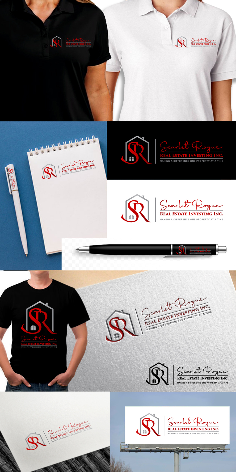 Logo Design by Rueell Artss for Scarlet Rogue Real Estate Investing Inc  | Design #28841585