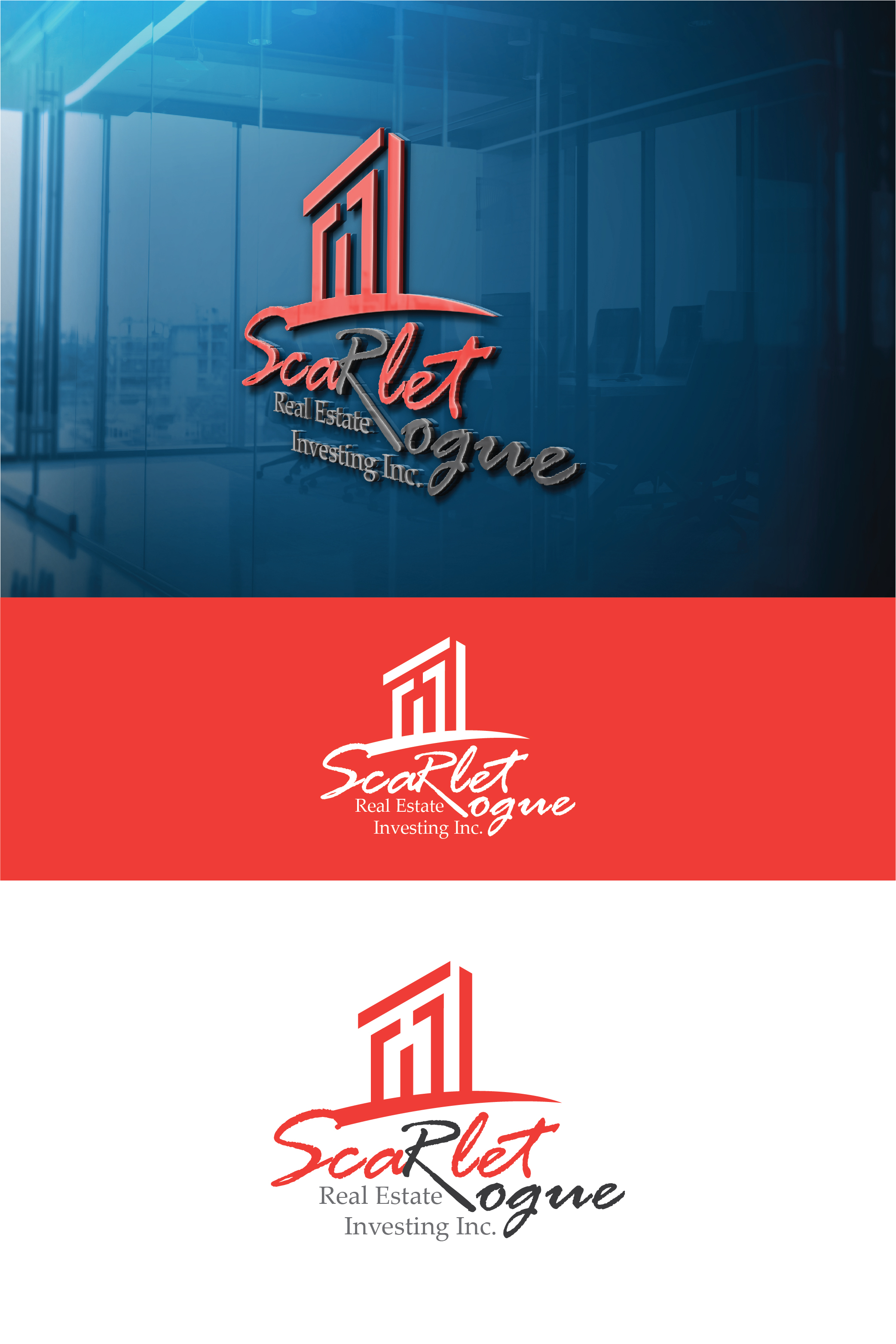 Logo Design by 3Guys for Scarlet Rogue Real Estate Investing Inc  | Design #28700159