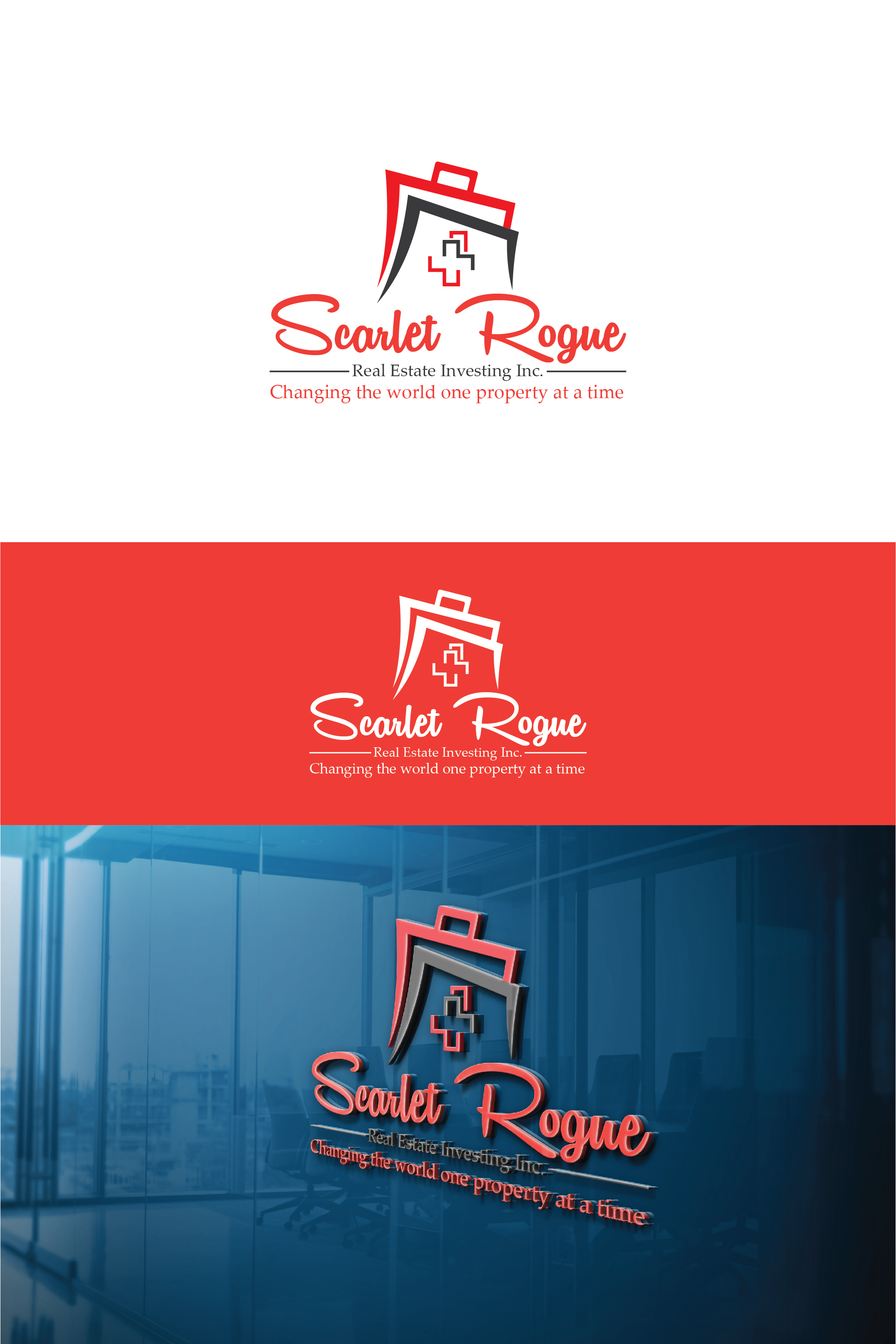 Logo Design by 3Guys for Scarlet Rogue Real Estate Investing Inc  | Design #28830708