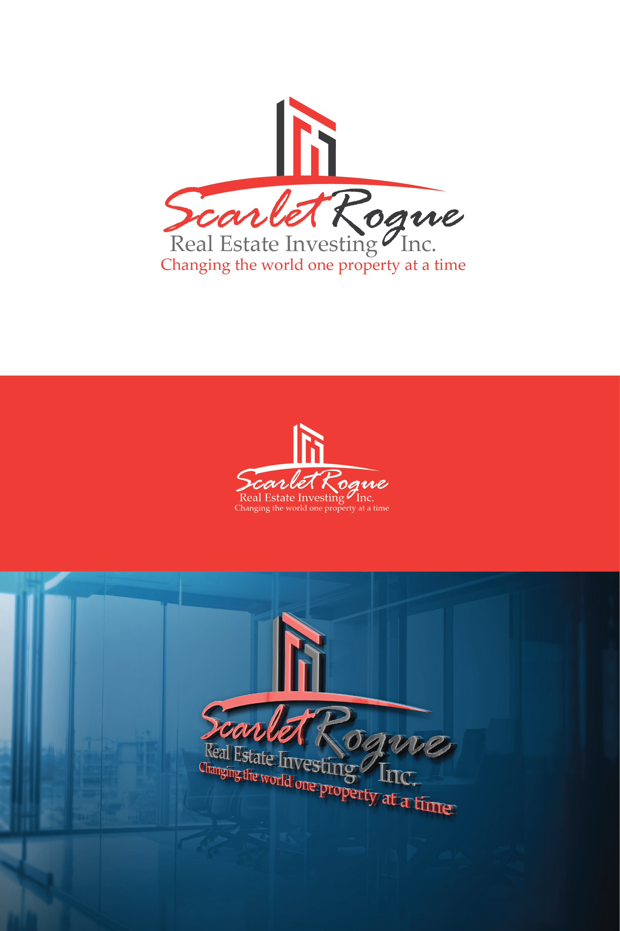 Logo Design by 3Guys for Scarlet Rogue Real Estate Investing Inc  | Design #28830709