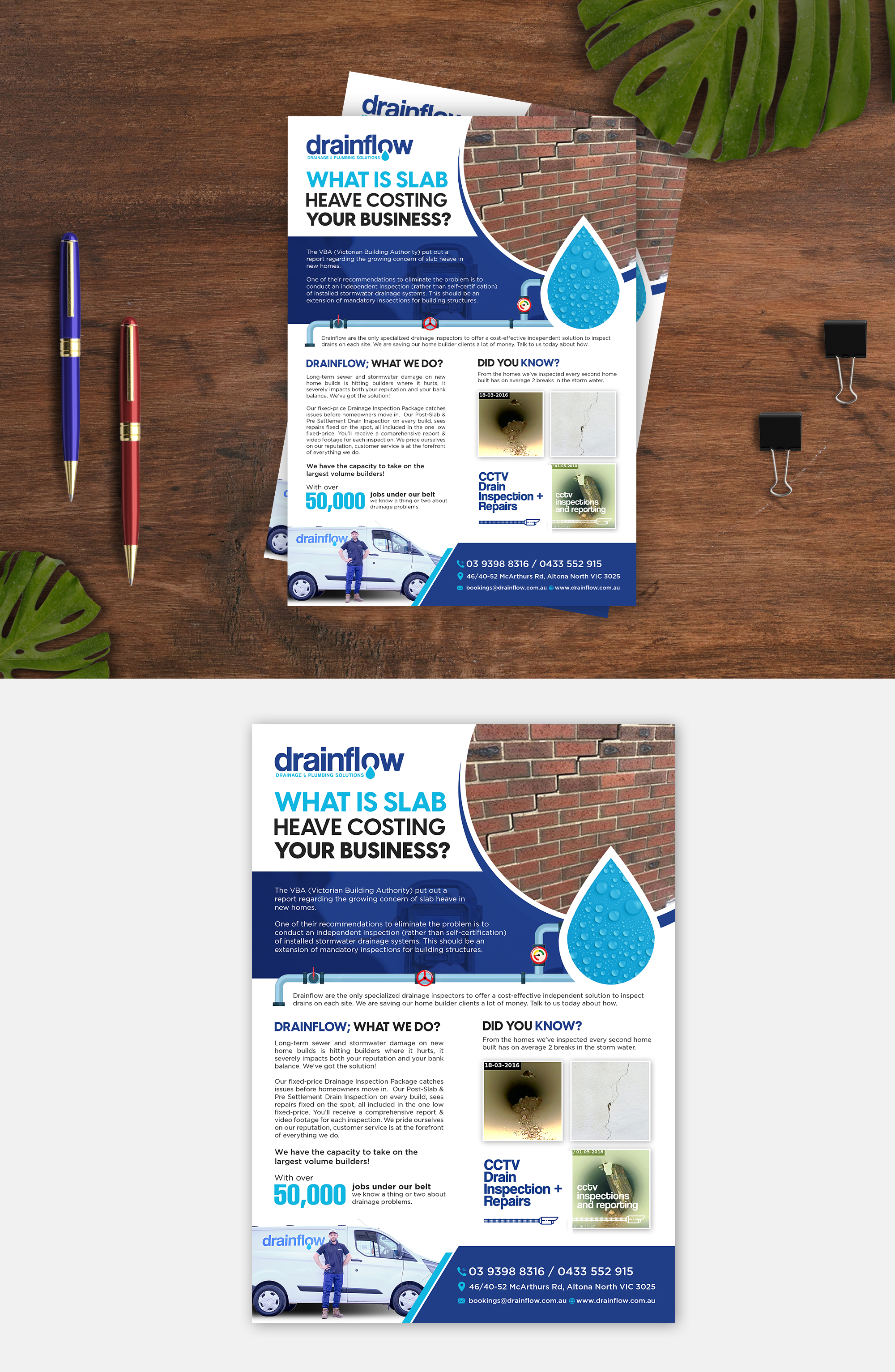 Diseño de Flyer por debdesign para Drainflow | Diseño #28589046