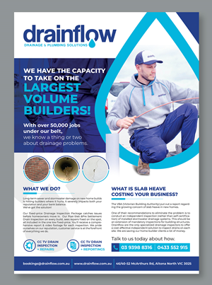 Flyer Design by BLUE WINGS for Drainflow | Design #28589453