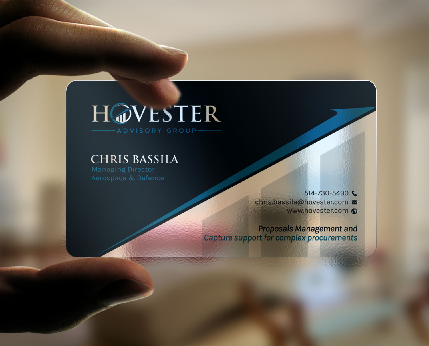 Business Card Design by chandrayaan.creative for Hovester Advisory Group | Design #28594621