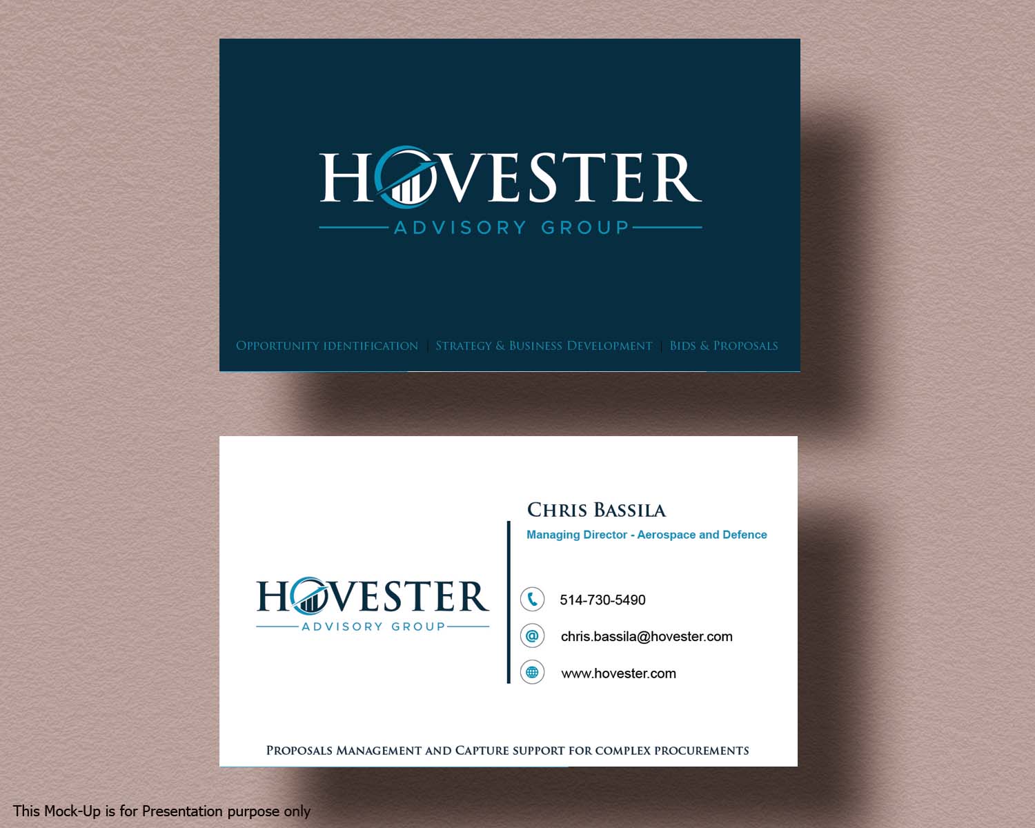 Business Card Design by AA Solutions for Hovester Advisory Group | Design #28592931
