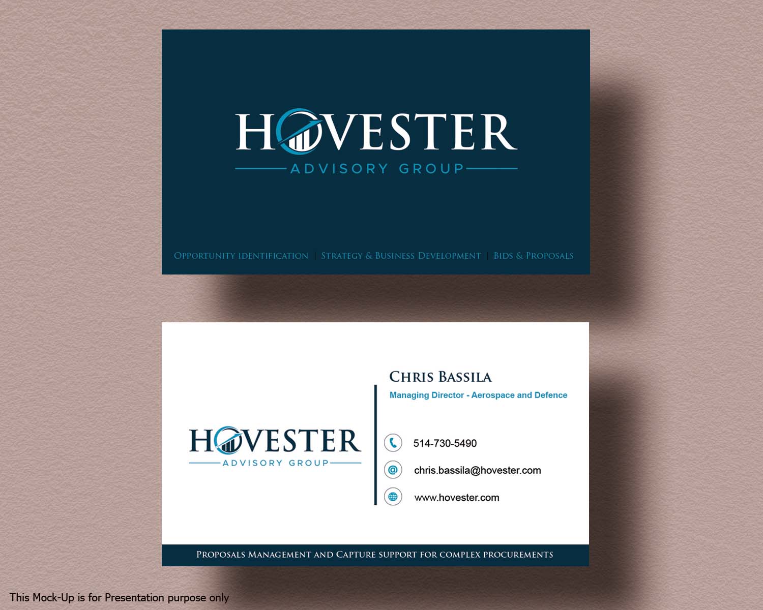 Business Card Design by AA Solutions for Hovester Advisory Group | Design #28592946