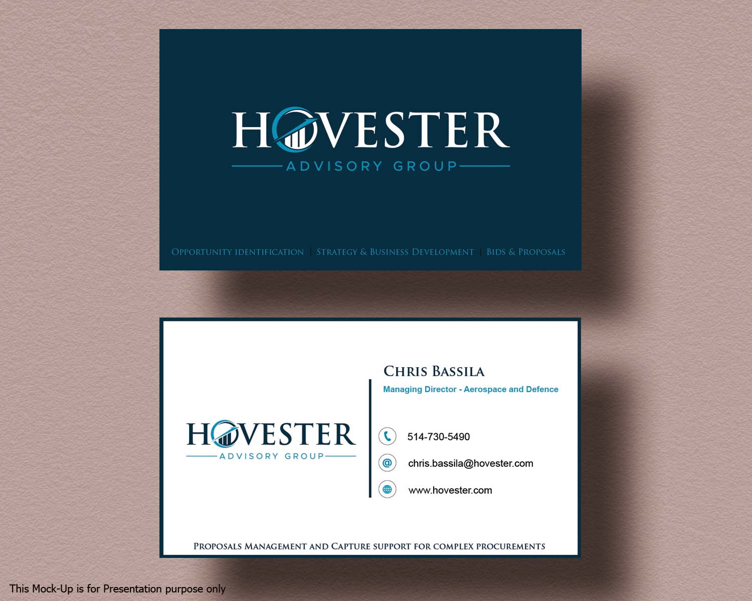 Business Card Design by AA Solutions for Hovester Advisory Group | Design #28592947