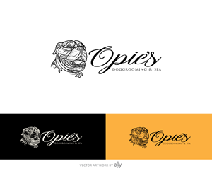 Opie’s doggrooming & spa | Diseño de Logo por ally designs