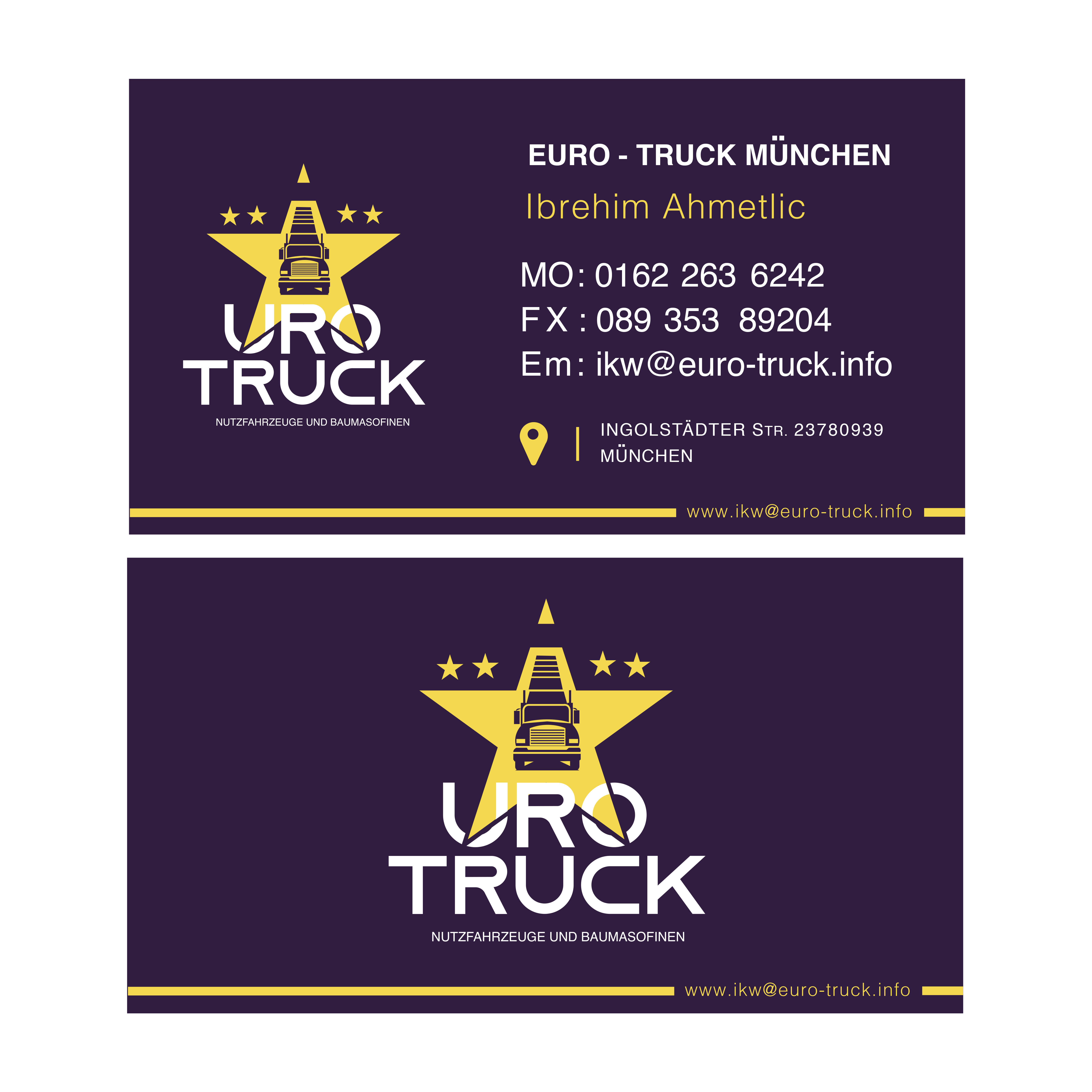 Design de Carte de Visite par omaljayasinha pour "Euro-Truck München" | Design #28612816