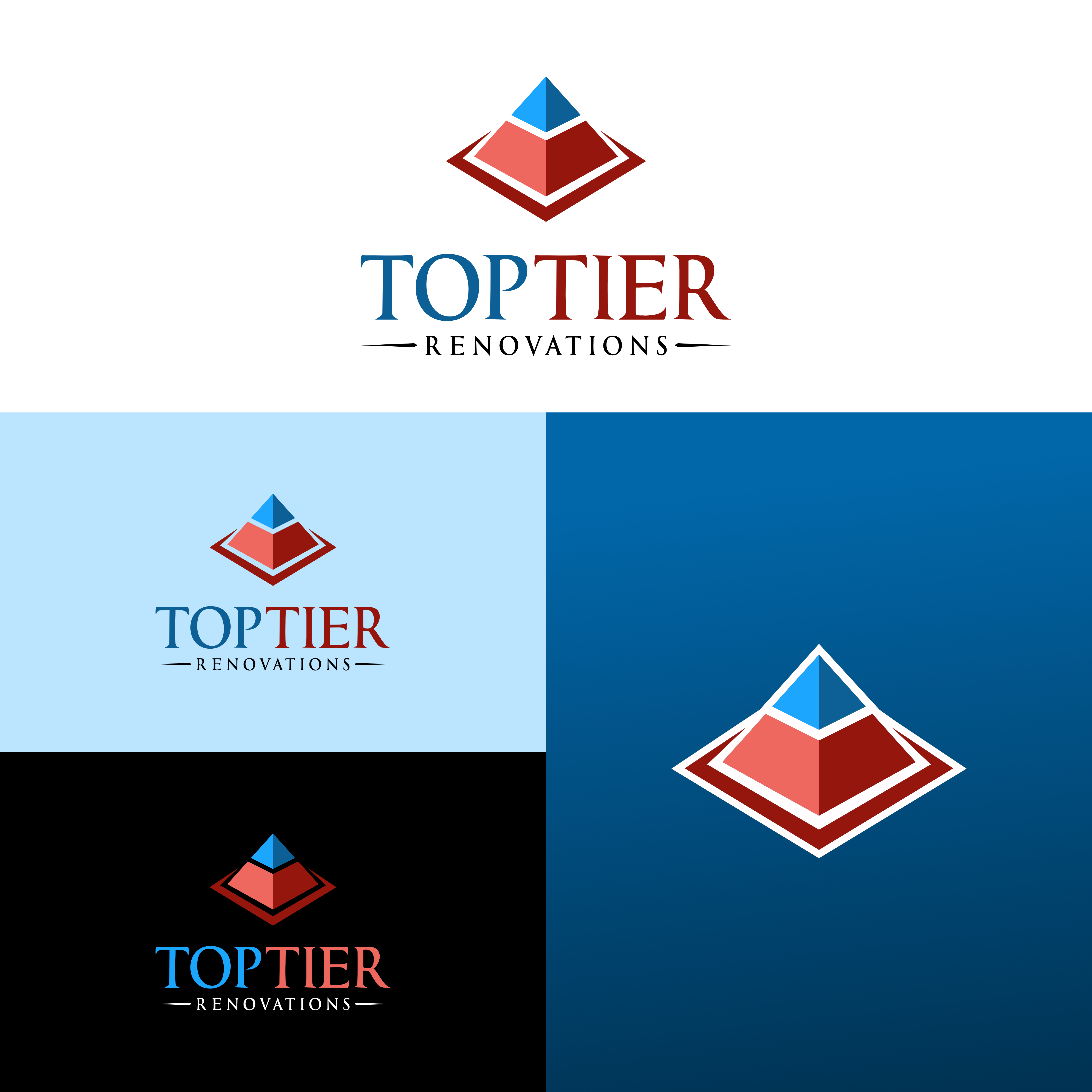 Diseño de Logo por Glorizart para Top Tier Renovations, LLC | Diseño #28616325