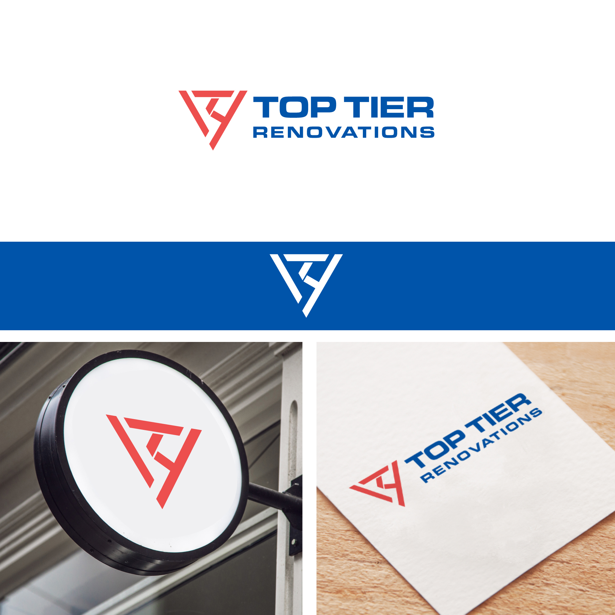Logo Design by webeezine for Top Tier Renovations, LLC | Design #28609169