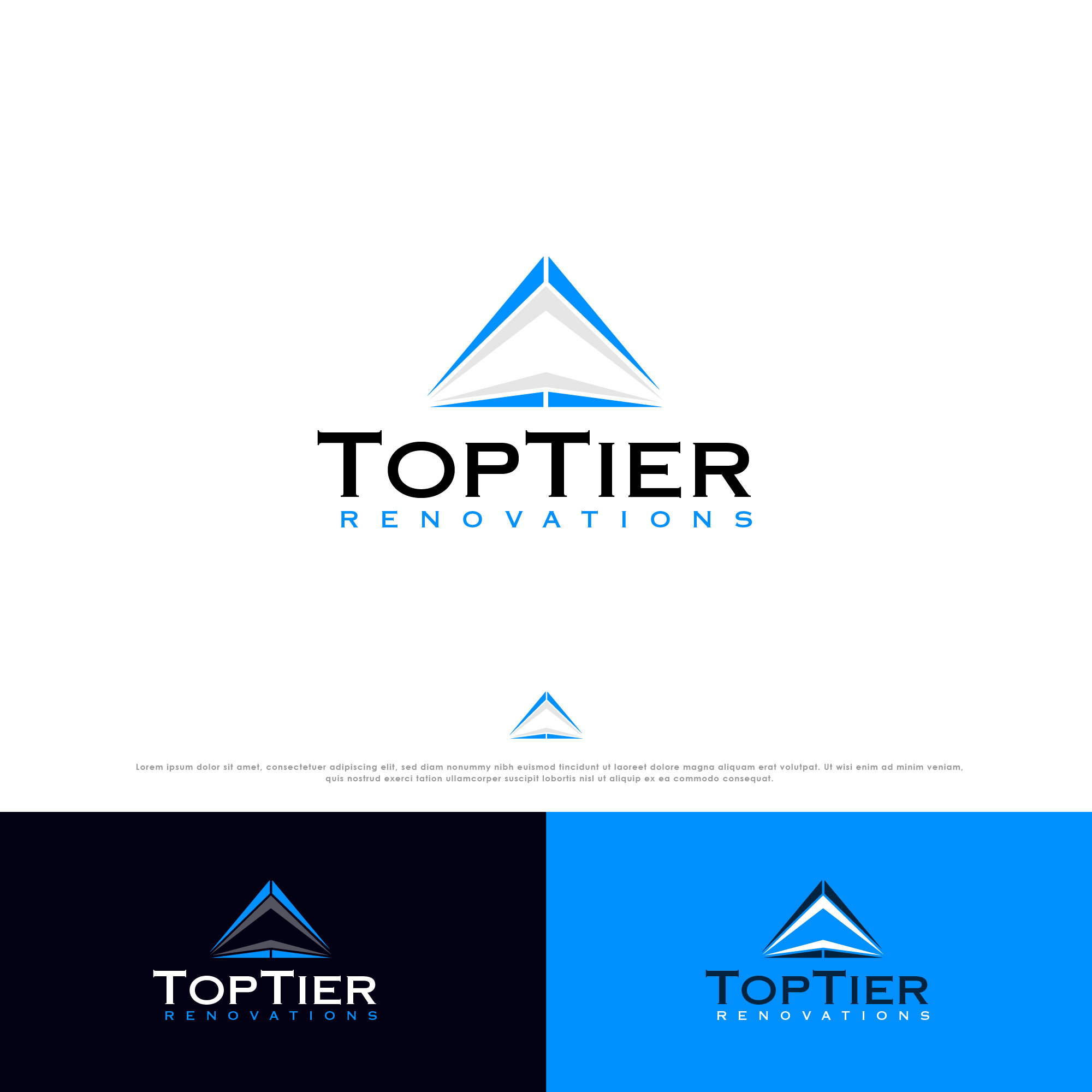 Diseño de Logo por webeezine para Top Tier Renovations, LLC | Diseño #28610636