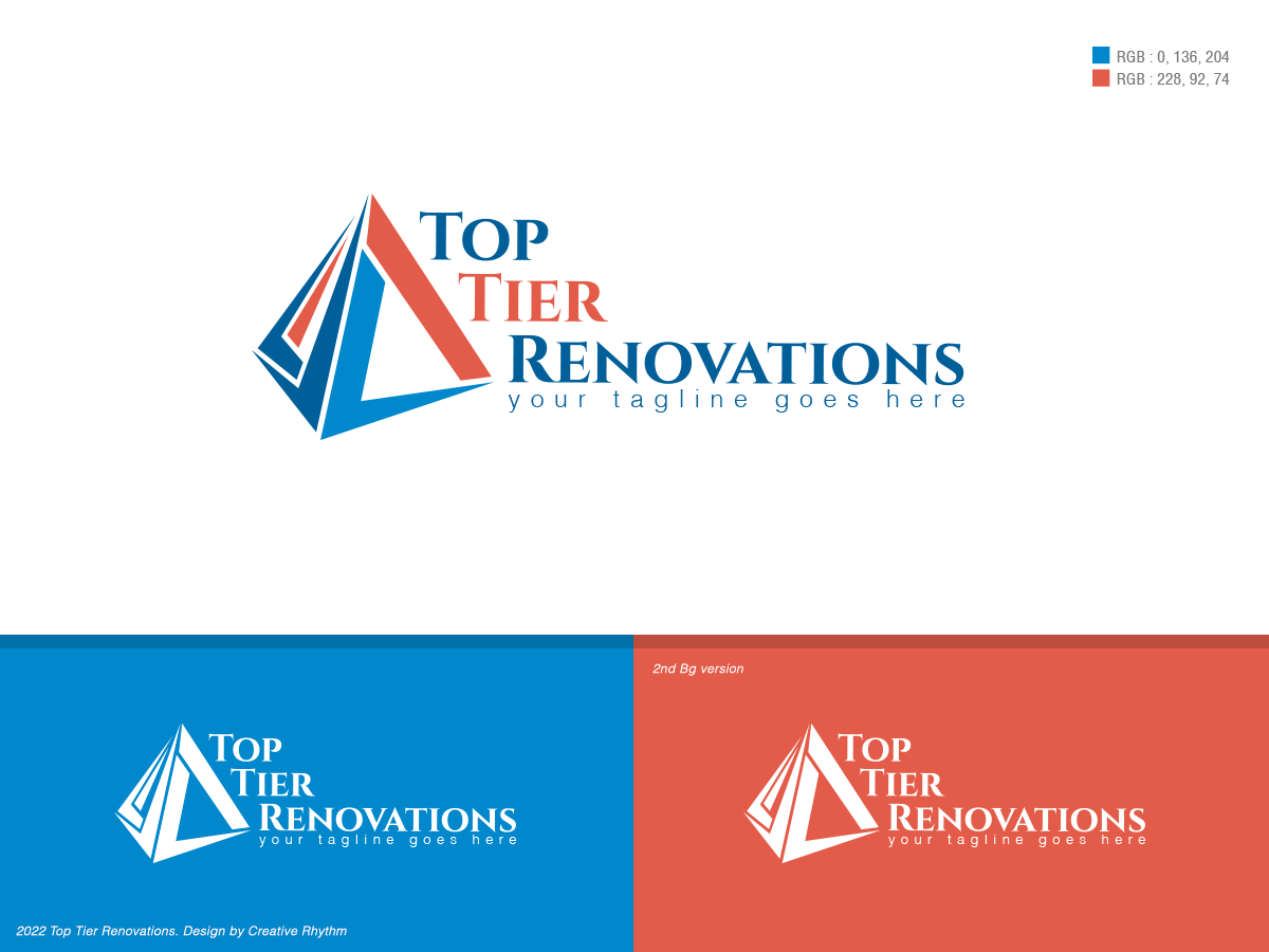 Logo Design by creativerhythm for Top Tier Renovations, LLC | Design #28641374