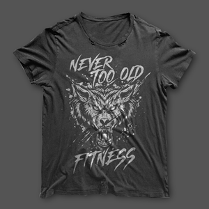 Never too Old Fitness - Wolf Shirt | T-Shirt-Design von guruntool