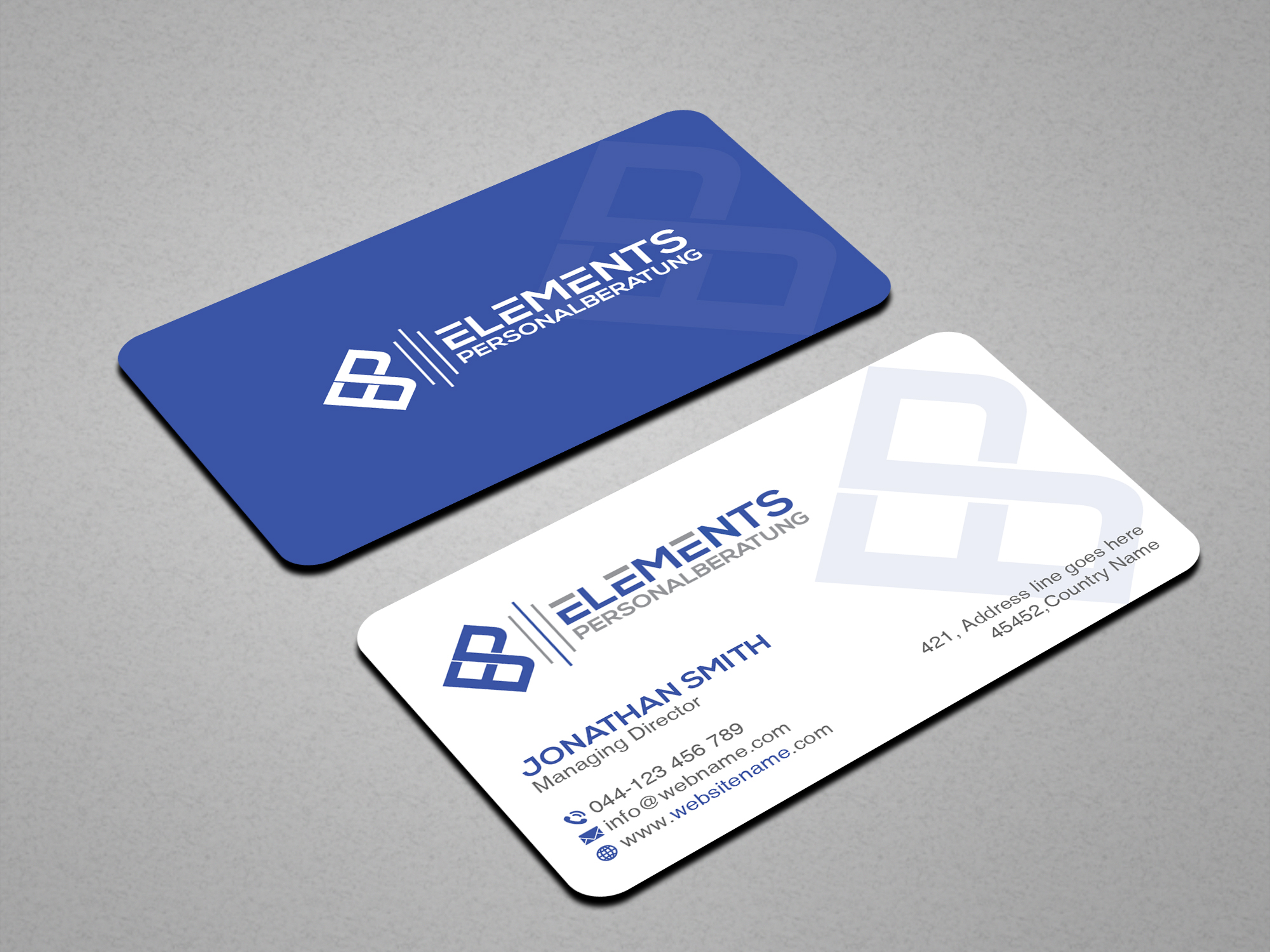 Business Card Design by Creations Box 2015 for Elements Personalberatung GmbH | Design #28613426