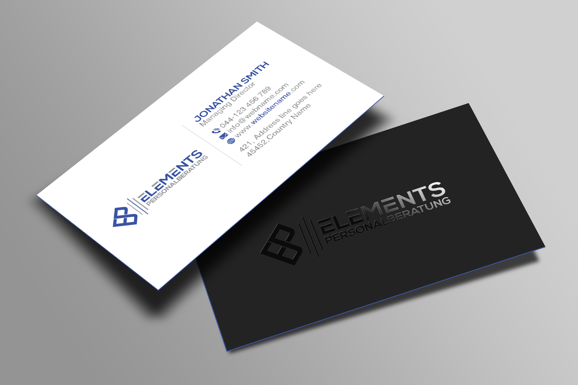 Business Card Design by Creations Box 2015 for Elements Personalberatung GmbH | Design #28613447