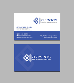 Business Card Design by Creations Box 2015 for Elements Personalberatung GmbH | Design: #28613849