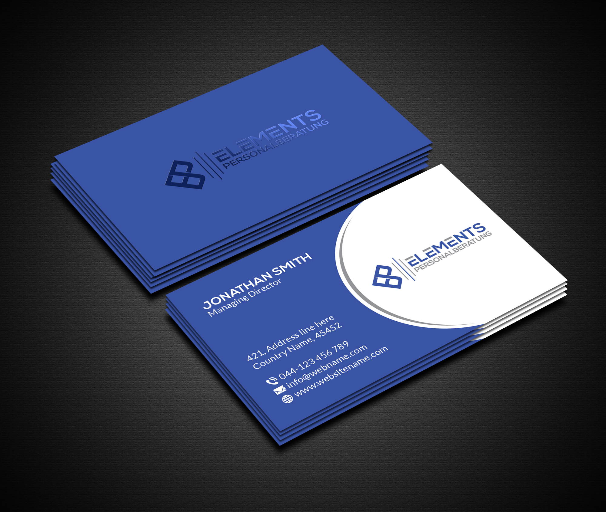 Business Card Design by Creations Box 2015 for Elements Personalberatung GmbH | Design #28617837