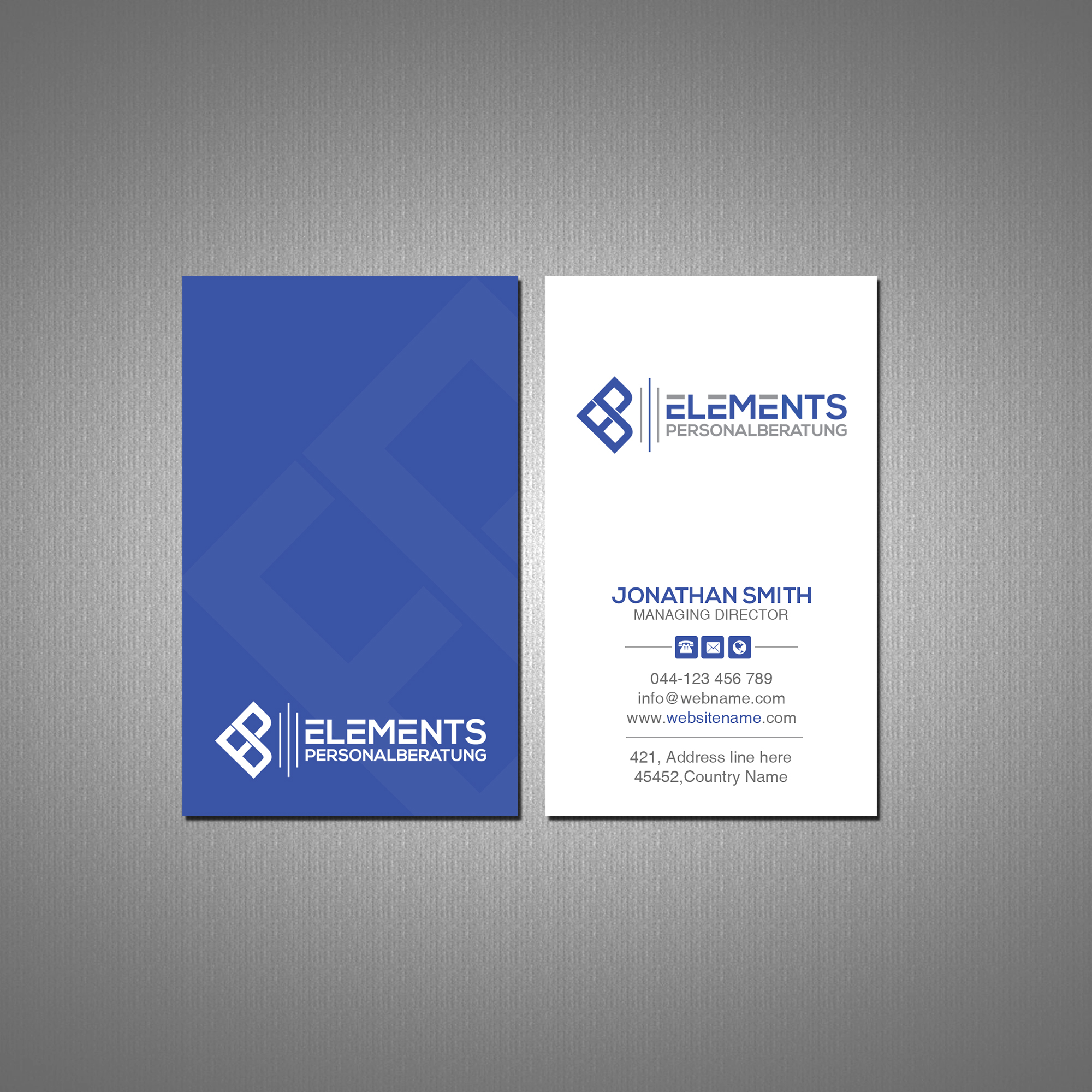 Business Card Design by Creations Box 2015 for Elements Personalberatung GmbH | Design #28617845