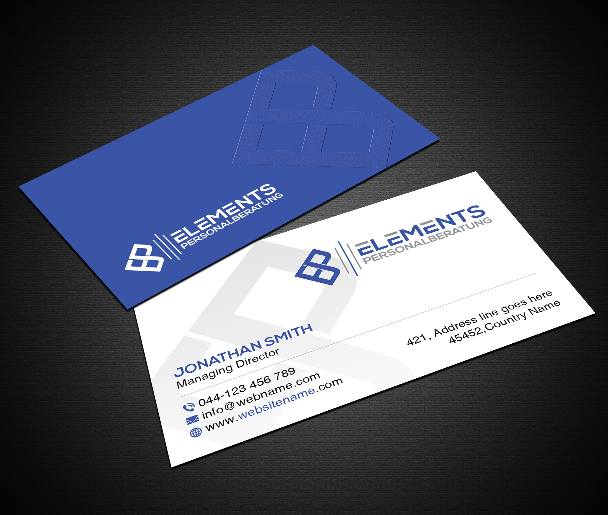 Visitenkarten-Design von Creations Box 2015 für Elements Personalberatung GmbH | Design #28617846