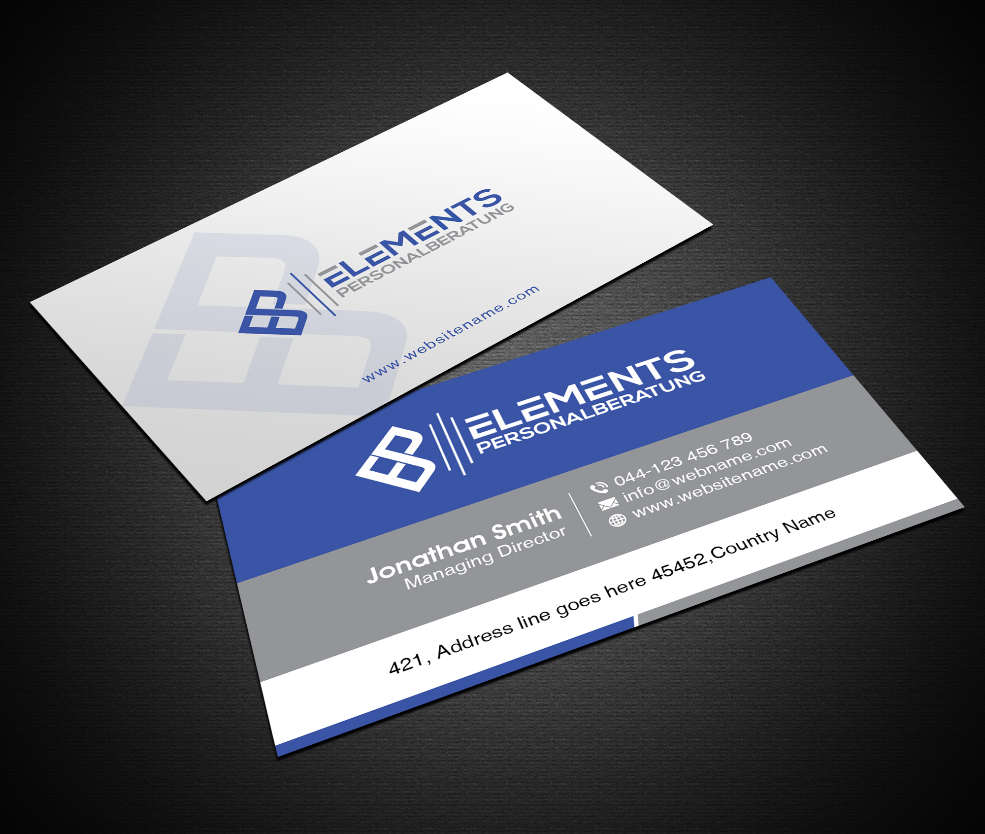 Design de Carte de Visite par Creations Box 2015 pour Elements Personalberatung GmbH | Design #28617847