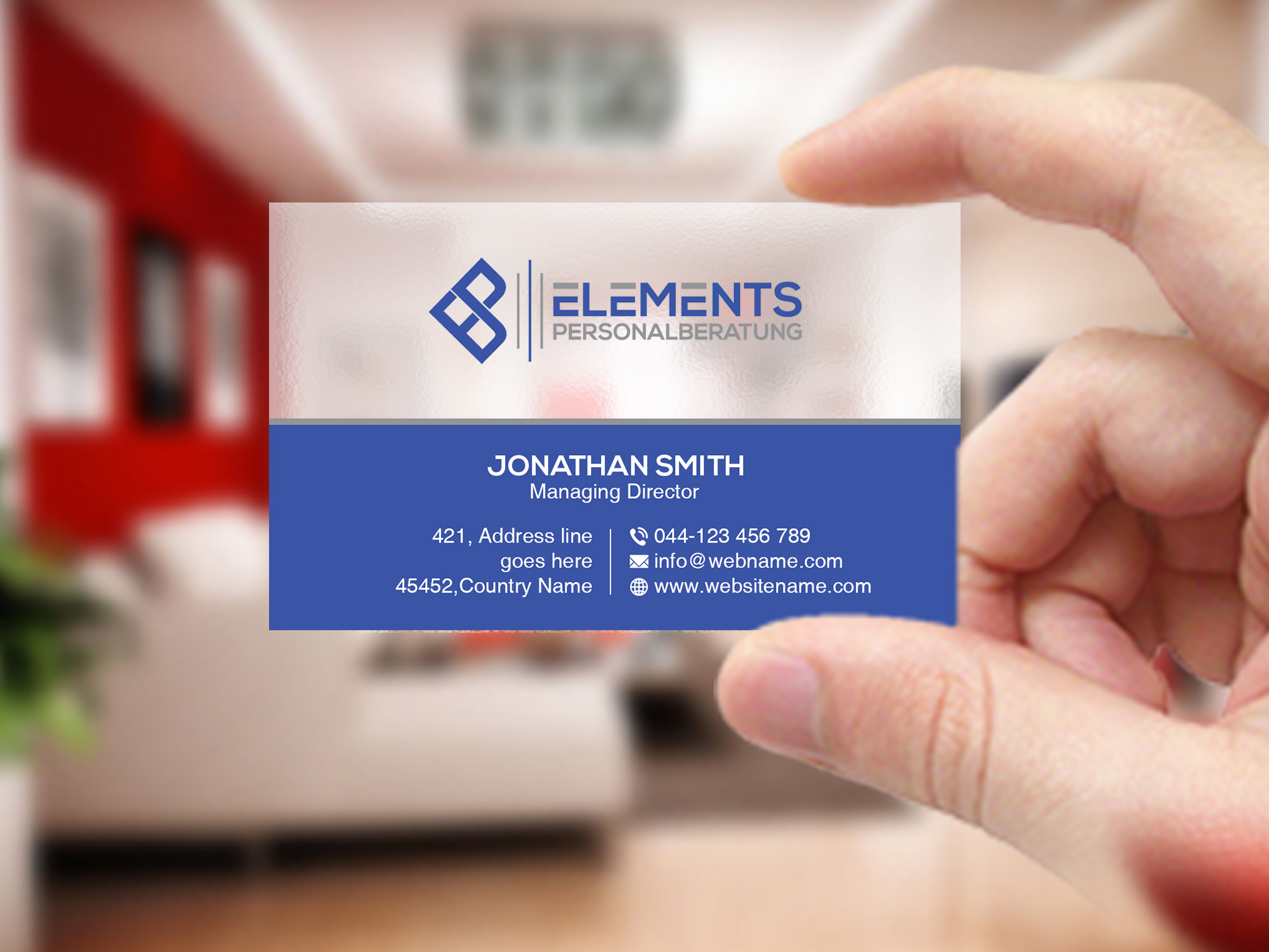 Business Card Design by Creations Box 2015 for Elements Personalberatung GmbH | Design #28617855