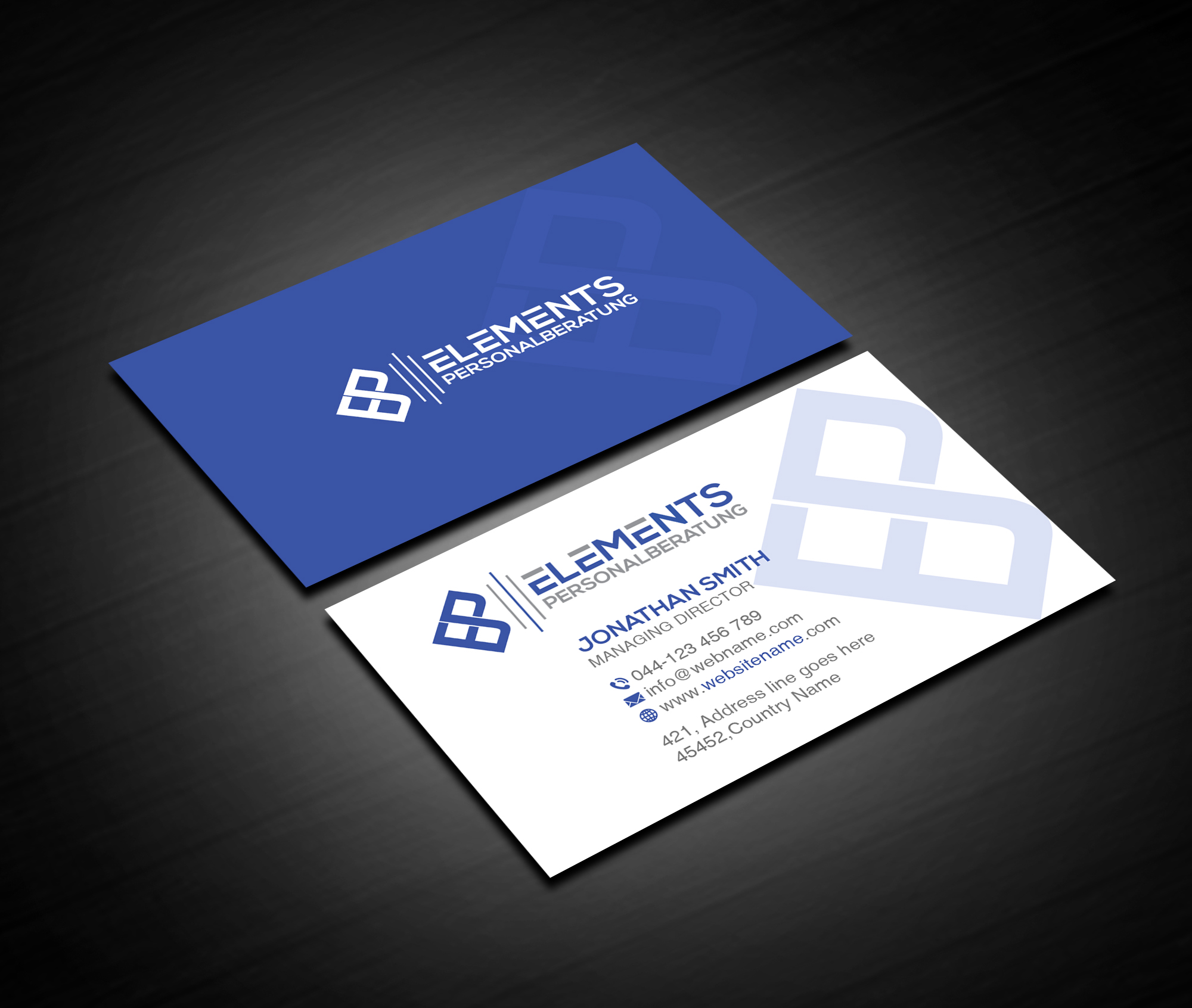 Business Card Design by Creations Box 2015 for Elements Personalberatung GmbH | Design #28617857