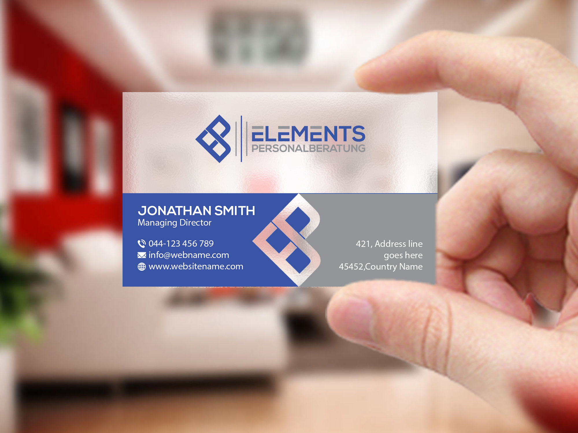 Business Card Design by Creations Box 2015 for Elements Personalberatung GmbH | Design #28617858