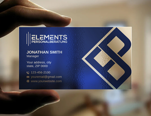 Business Card Design by LAXMI DESIGNHUB for Elements Personalberatung GmbH | Design: #28613579