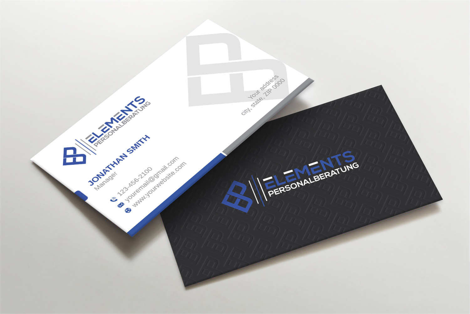 Business Card Design by LAXMI DESIGNHUB for Elements Personalberatung GmbH | Design #28614170