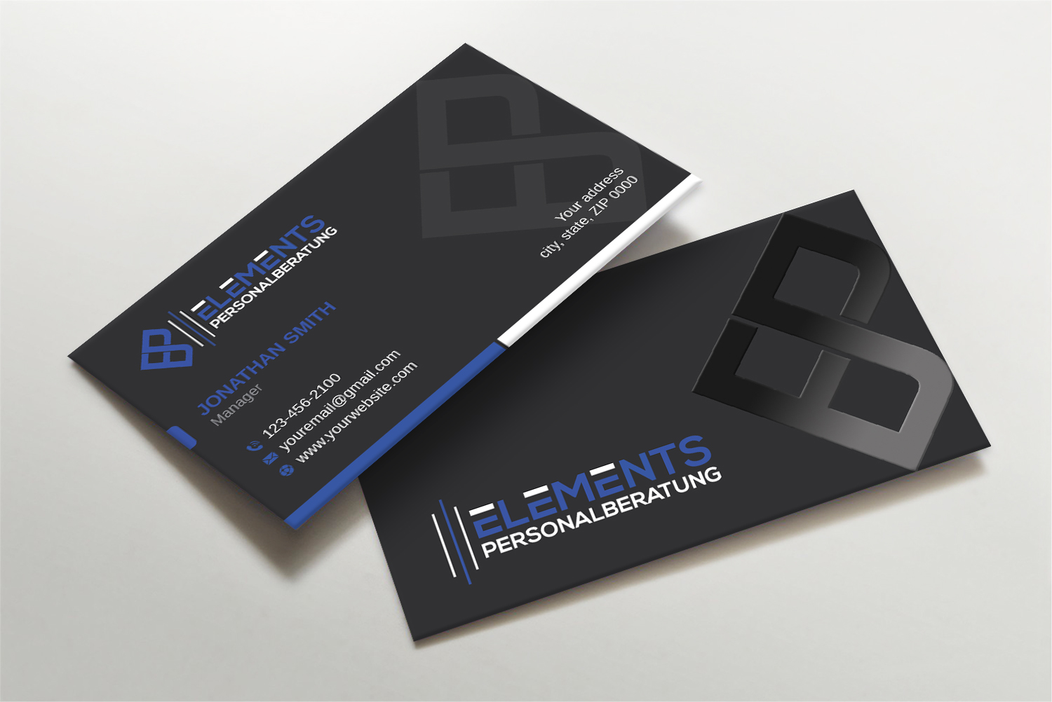 Business Card Design by LAXMI DESIGNHUB for Elements Personalberatung GmbH | Design #28614176