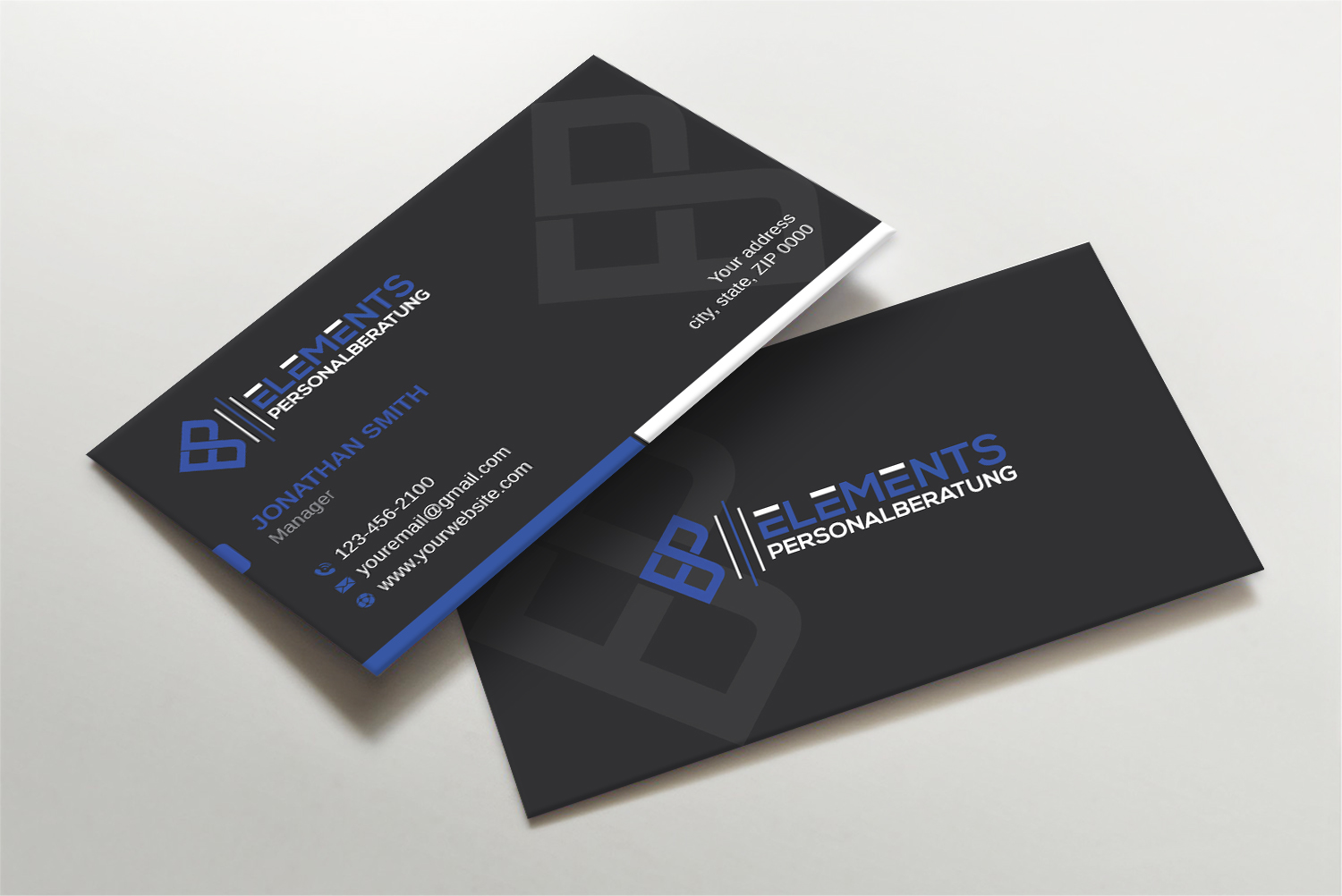 Business Card Design by LAXMI DESIGNHUB for Elements Personalberatung GmbH | Design #28614177