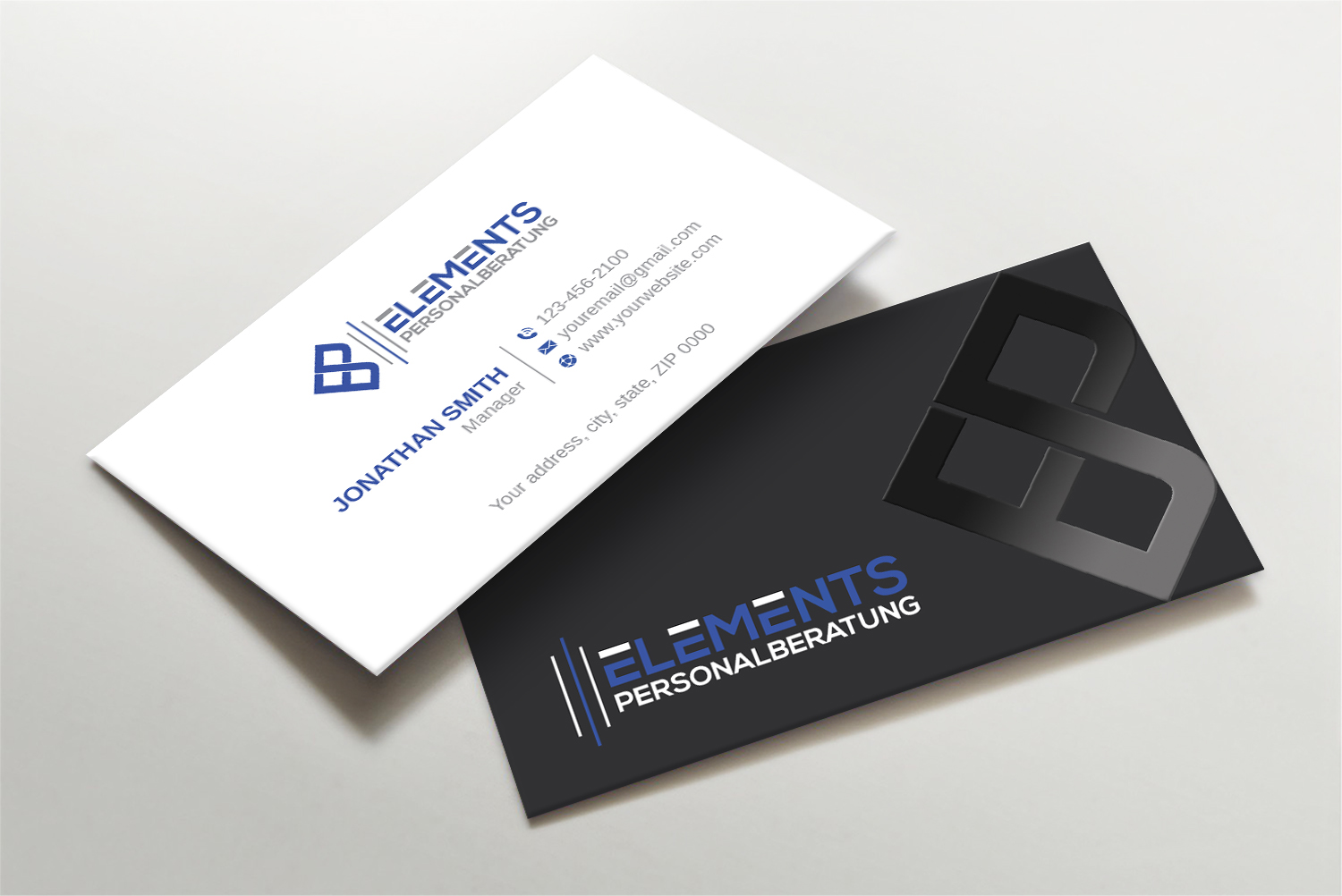 Business Card Design by LAXMI DESIGNHUB for Elements Personalberatung GmbH | Design #28614184
