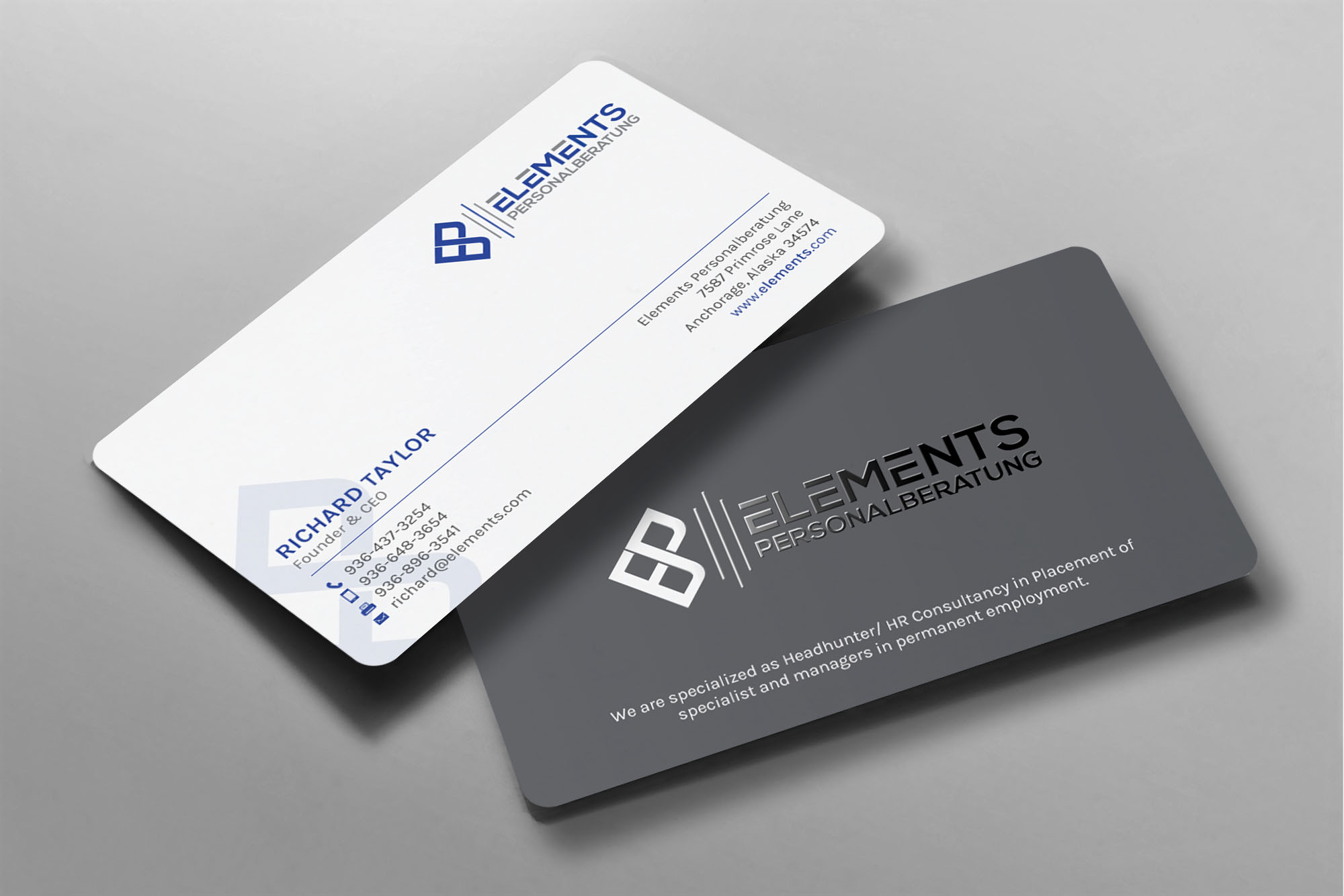 Business Card Design by chandrayaan.creative for Elements Personalberatung GmbH | Design #28612532