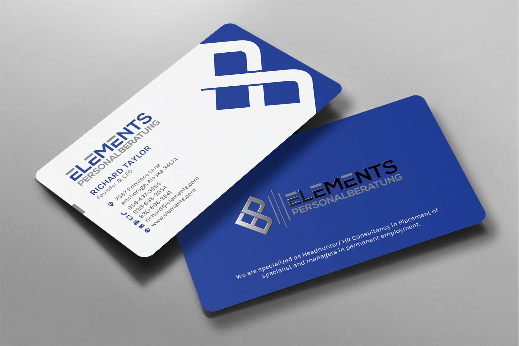 Business Card Design by chandrayaan.creative for Elements Personalberatung GmbH | Design #28612538