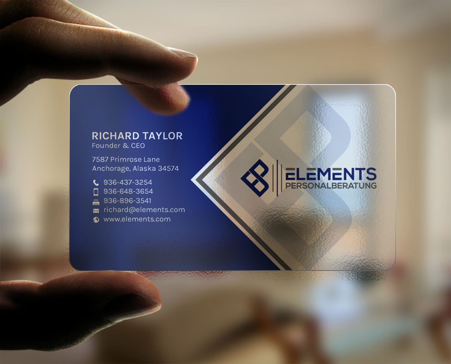 Business Card Design by chandrayaan.creative for Elements Personalberatung GmbH | Design #28612539