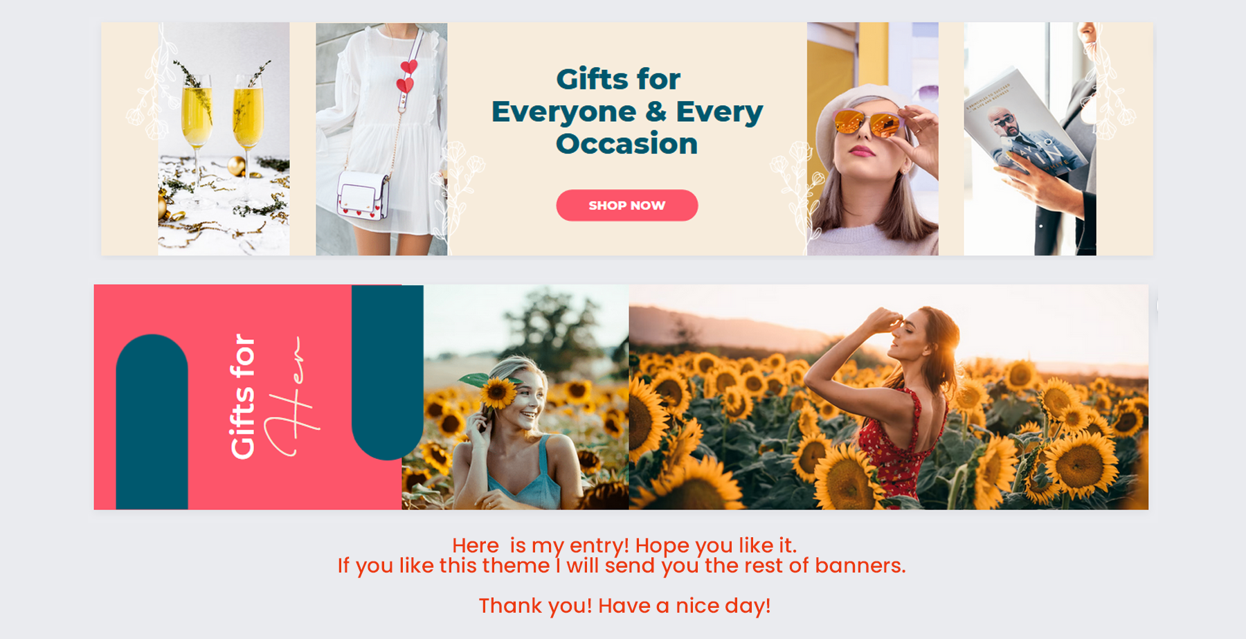 Banner Ad Design by Jeewz for 3 Gift Girls | Design #28683022