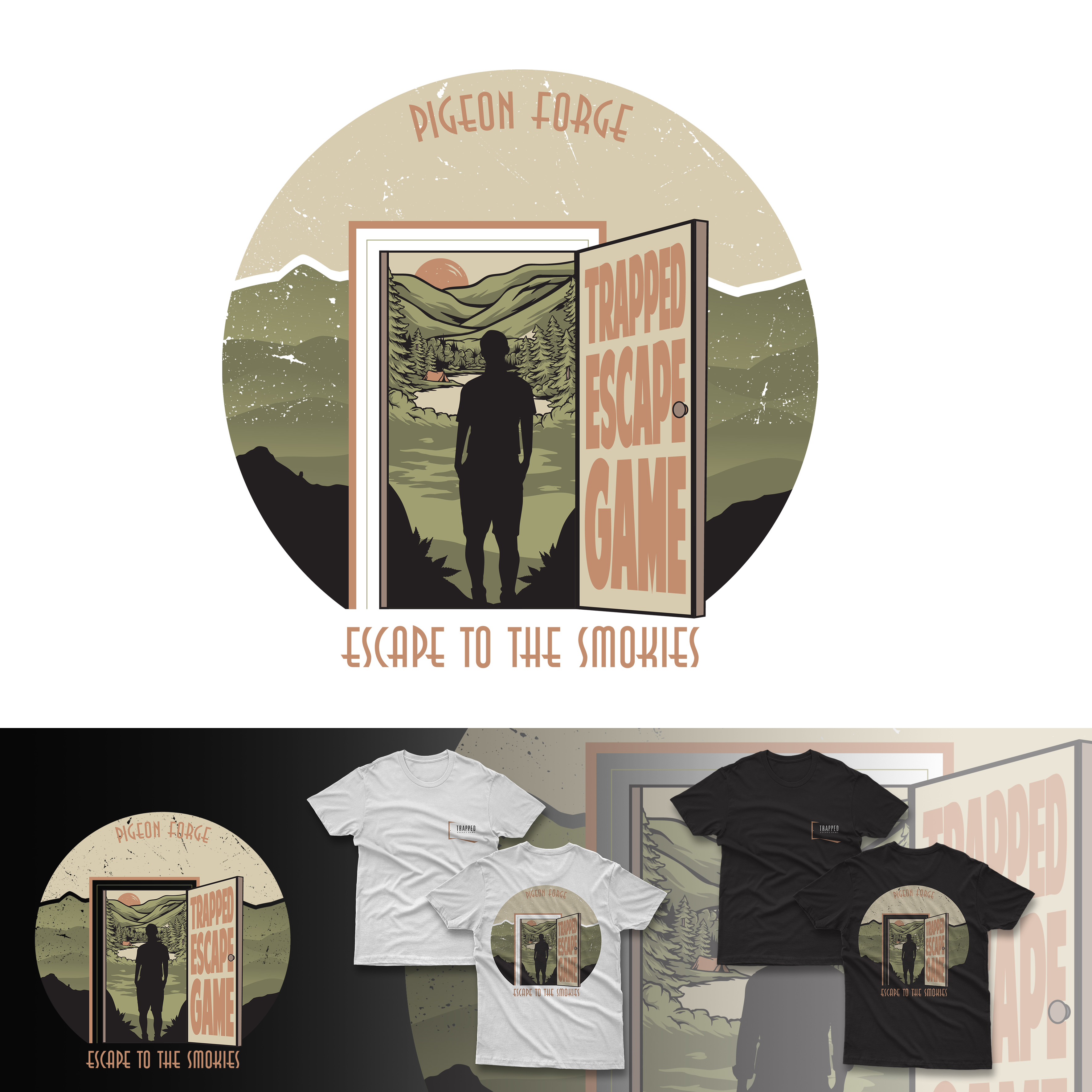 T-shirt Design by duatitik.std for Trapped Escape Game | Design: #28683983