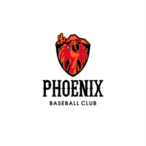 The logo and secondary logo do not need to have text as they will be used on jerseys and hats.  May need something for website and stationary that has the logo and text together. In that case it would be Phoenix in kansas font with baseball club written underneath in a more traditional font | Diseño de Logo por ThiagoB
