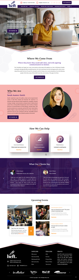 Web Design by pb for Heft Communications | Design: #28652058