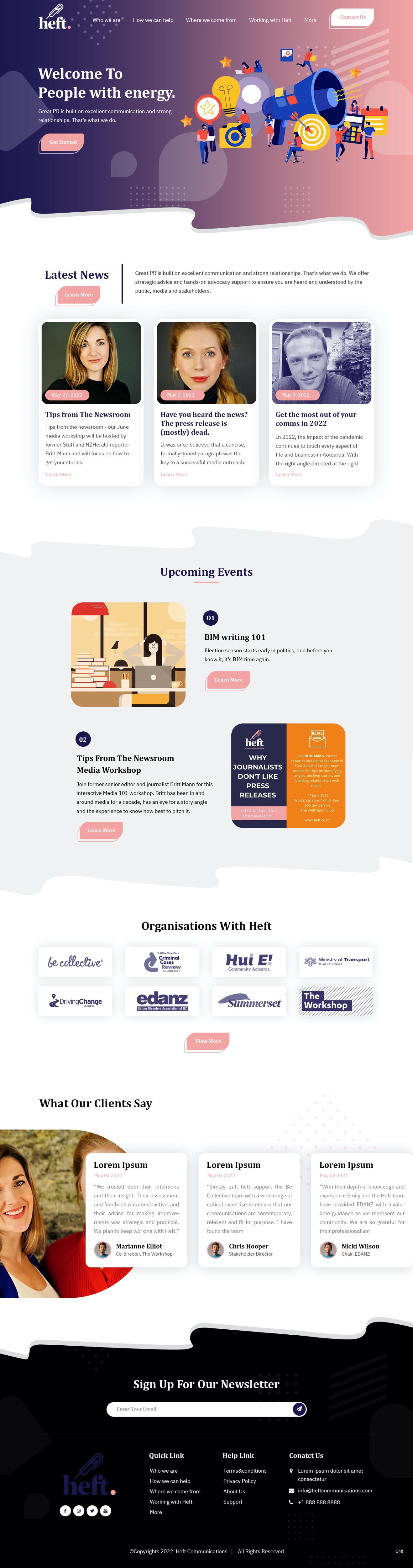 Web Design by pb for Heft Communications | Design #28652064