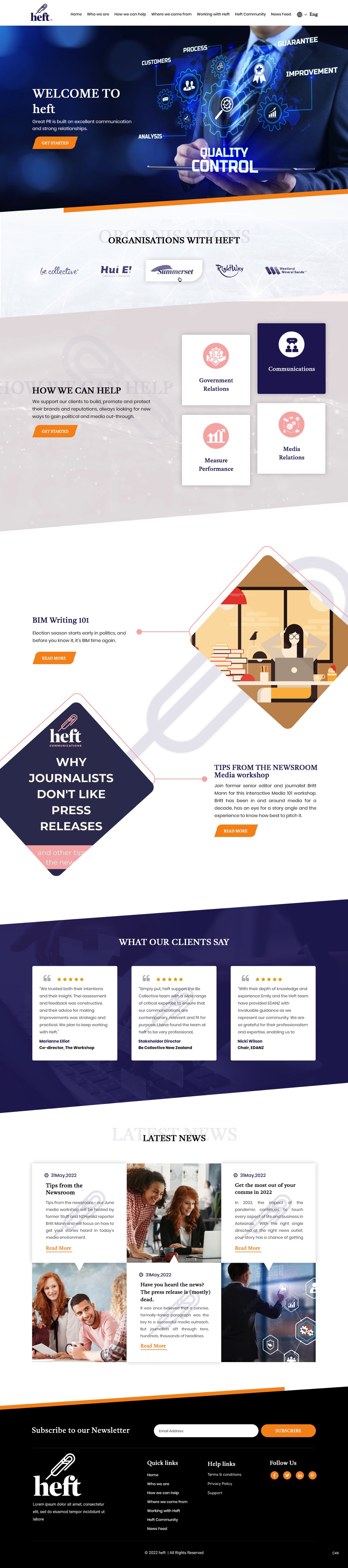 Web Design par pb pour Heft Communications | Design #28652065