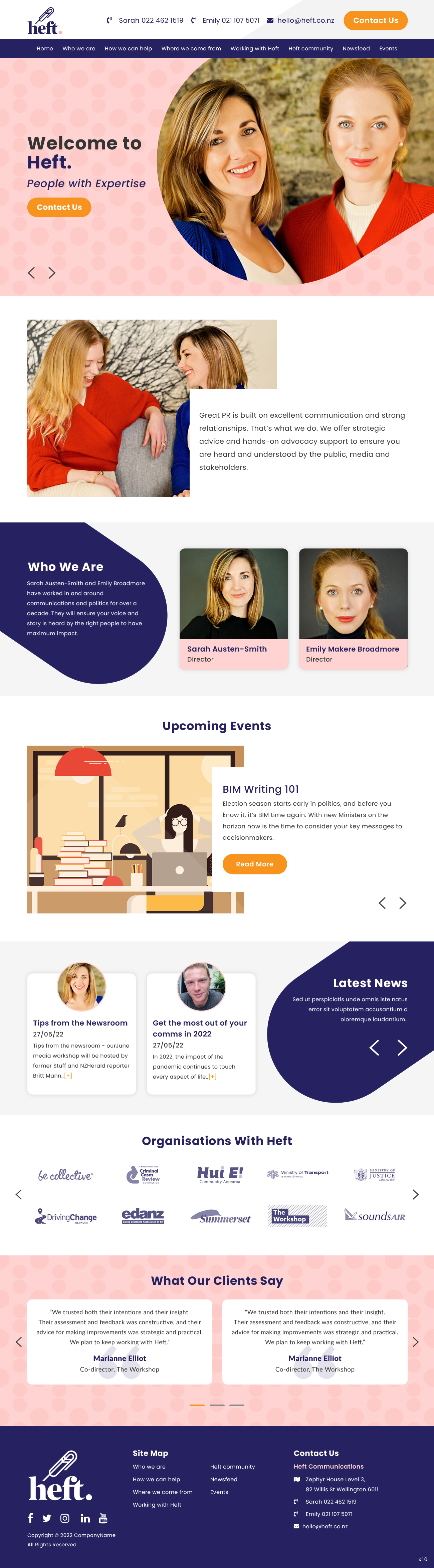 Web Design par pb pour Heft Communications | Design #28659323