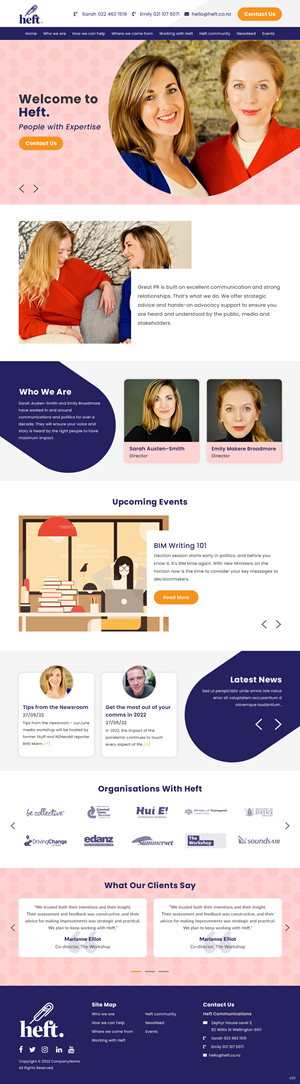 Website redesign for PR company | Diseño Web por pb
