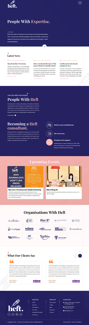 Web Design by Titan Eagle for Heft Communications | Design: #28683871