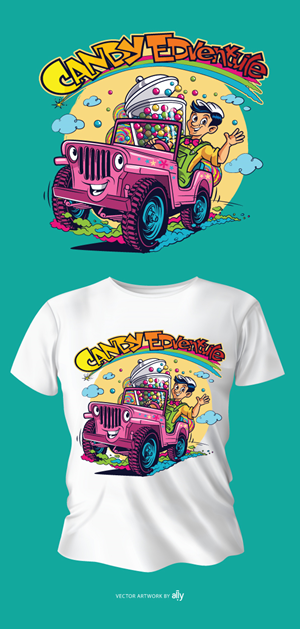 Candy Edventure Colorful Candy Design | T-shirt Design by ally designs