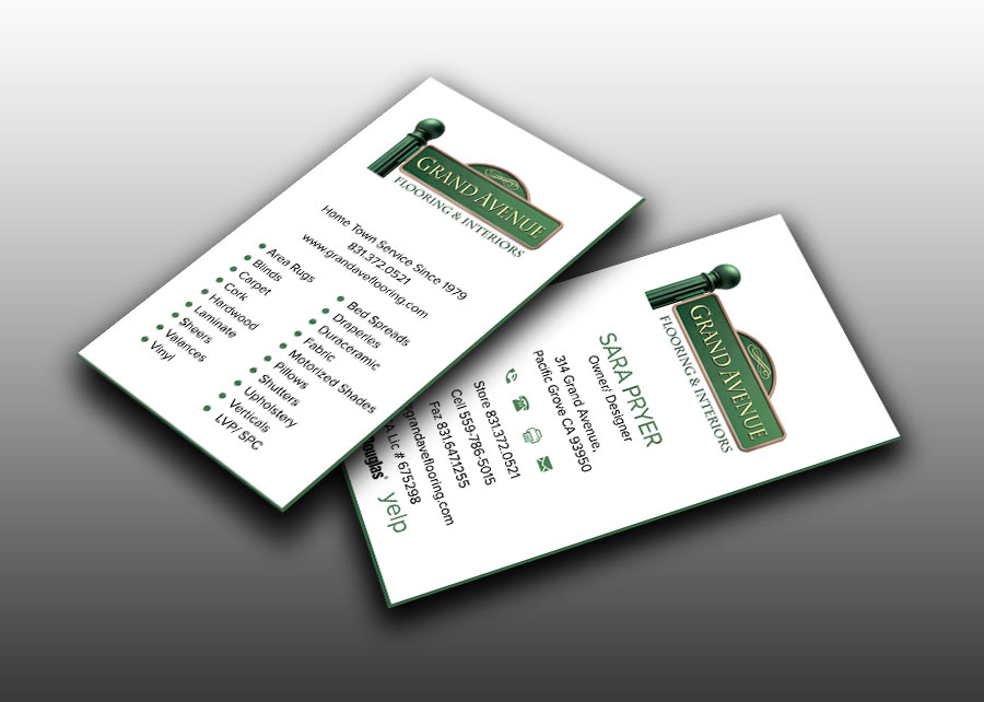 Business Card Design by sadikul islam for Grand Avenue Flooring & Interiors | Design #28664851
