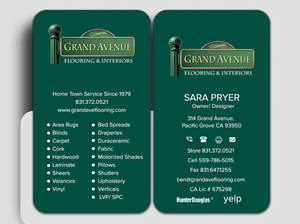Business Card Design by sadikul islam for Grand Avenue Flooring & Interiors | Design: #28664913