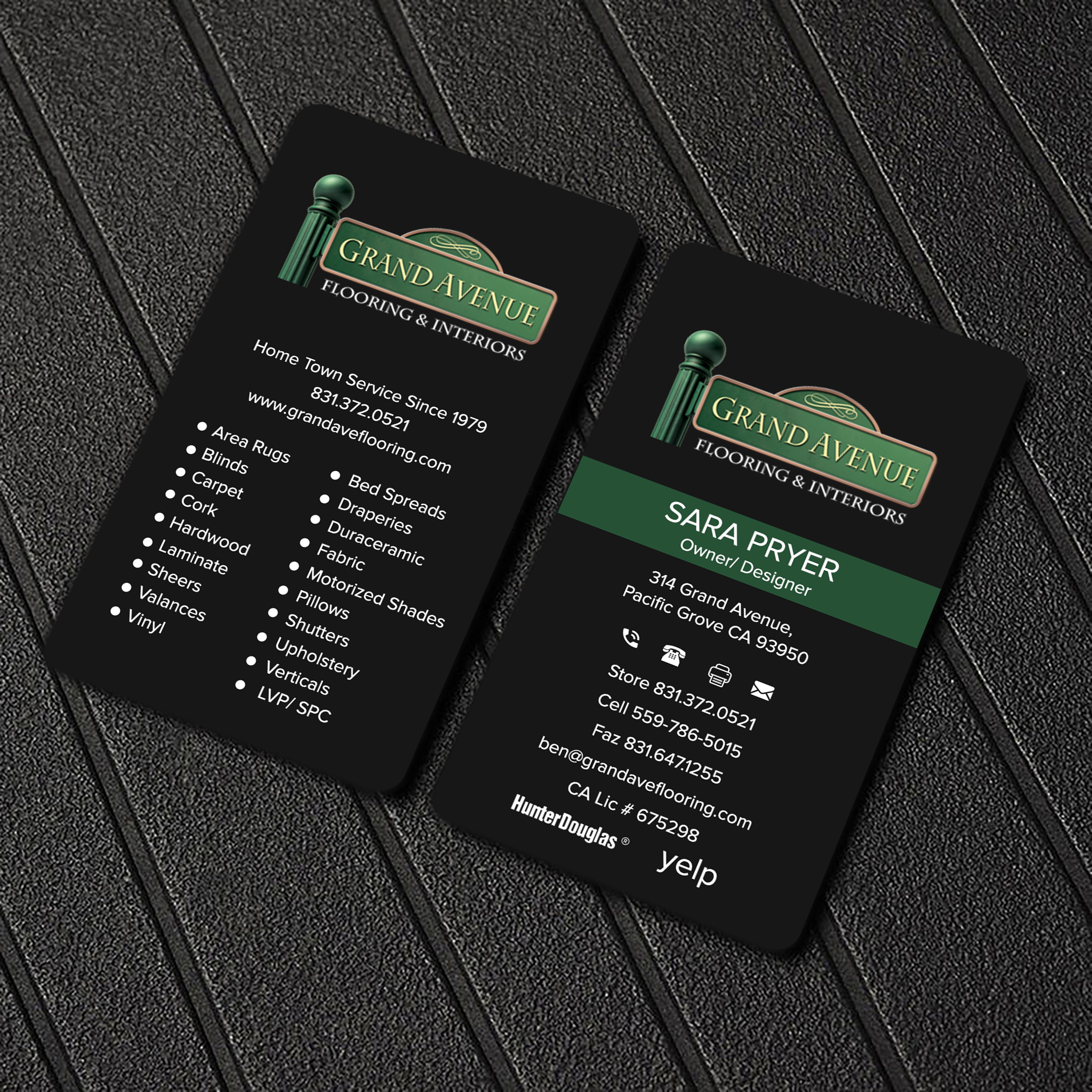 Business Card Design by sadikul islam for Grand Avenue Flooring & Interiors | Design #28664948