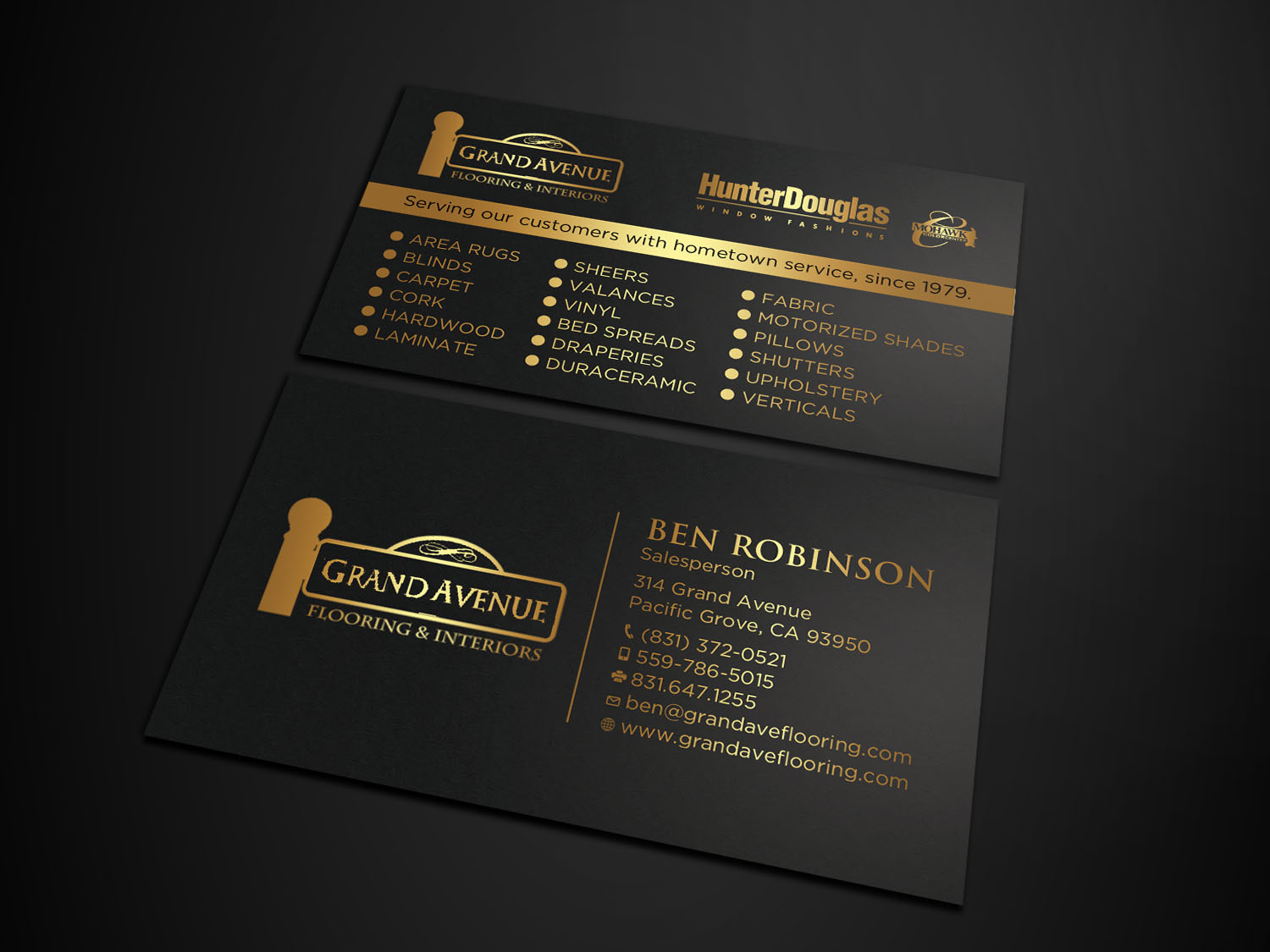 Business Card Design by RENEXIT for Grand Avenue Flooring & Interiors | Design #28653918